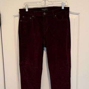 Banana Republic Burgundy Velvet Mid-rise Pant